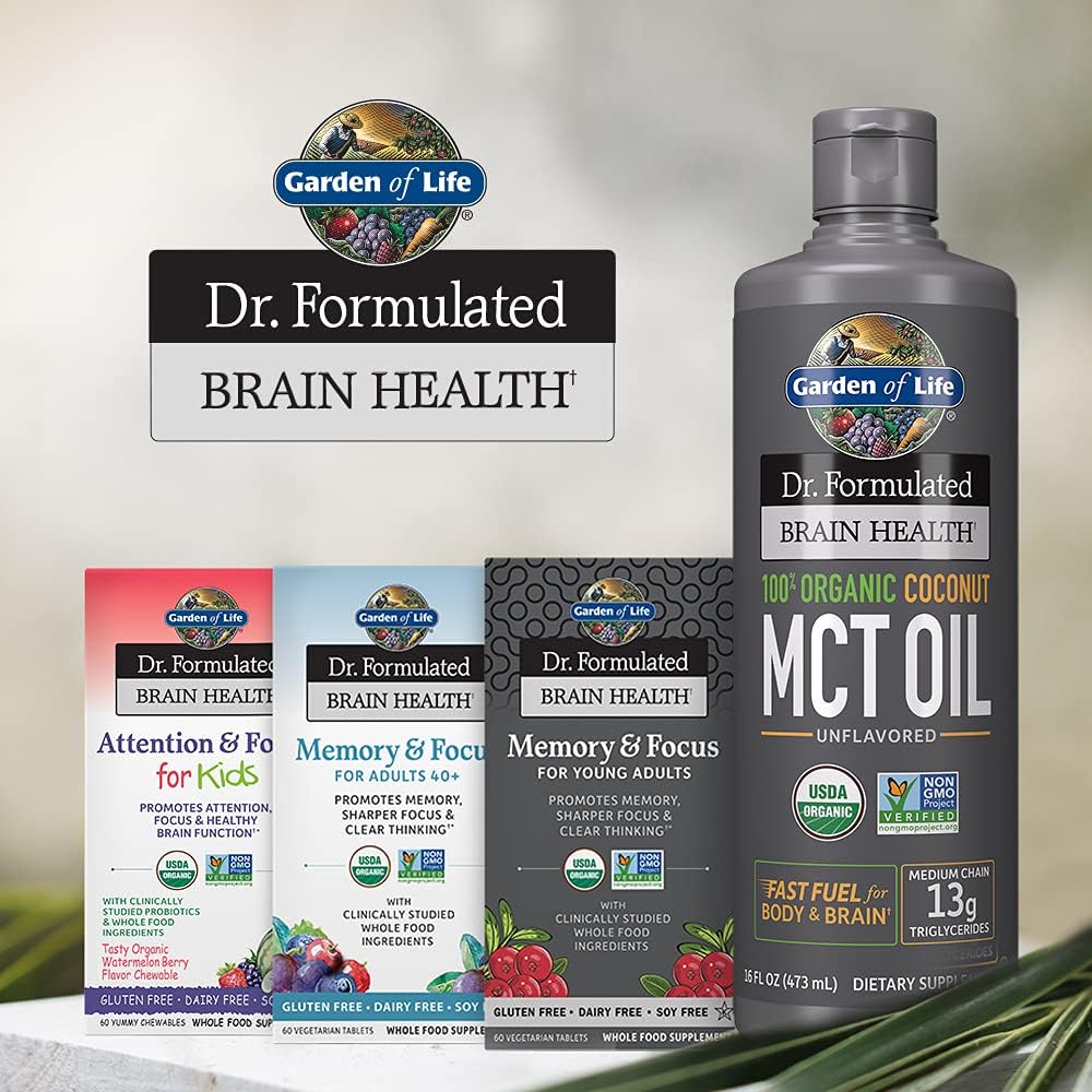 Garden of Life Dr. Formulated Organic Brain Health Memory  Focus for Teens and Young Adults 60 Tablets