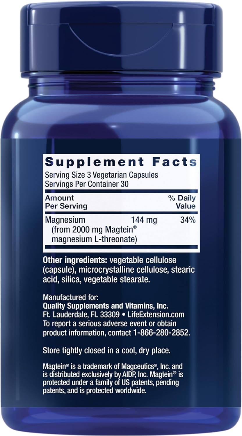 Life Extension Neuro-mag Magnesium L-threonate and Vitamin D3 Supplement Bundle for Brain, Bone and Immune Health