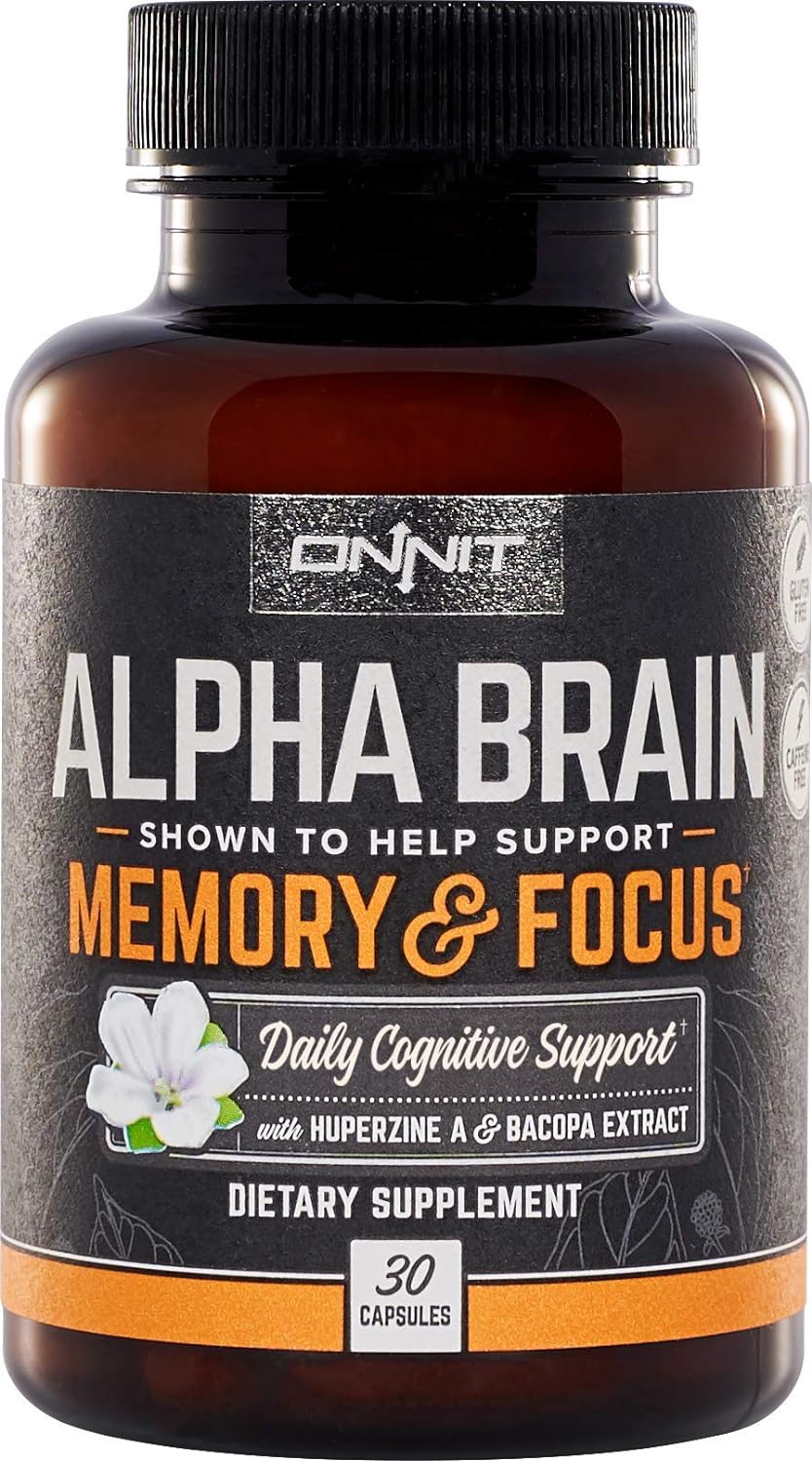 ONNIT Nootropic Stack - Alpha Brain Capsules (30ct) + Alpha Brain Instant - Natural Peach (30ct)