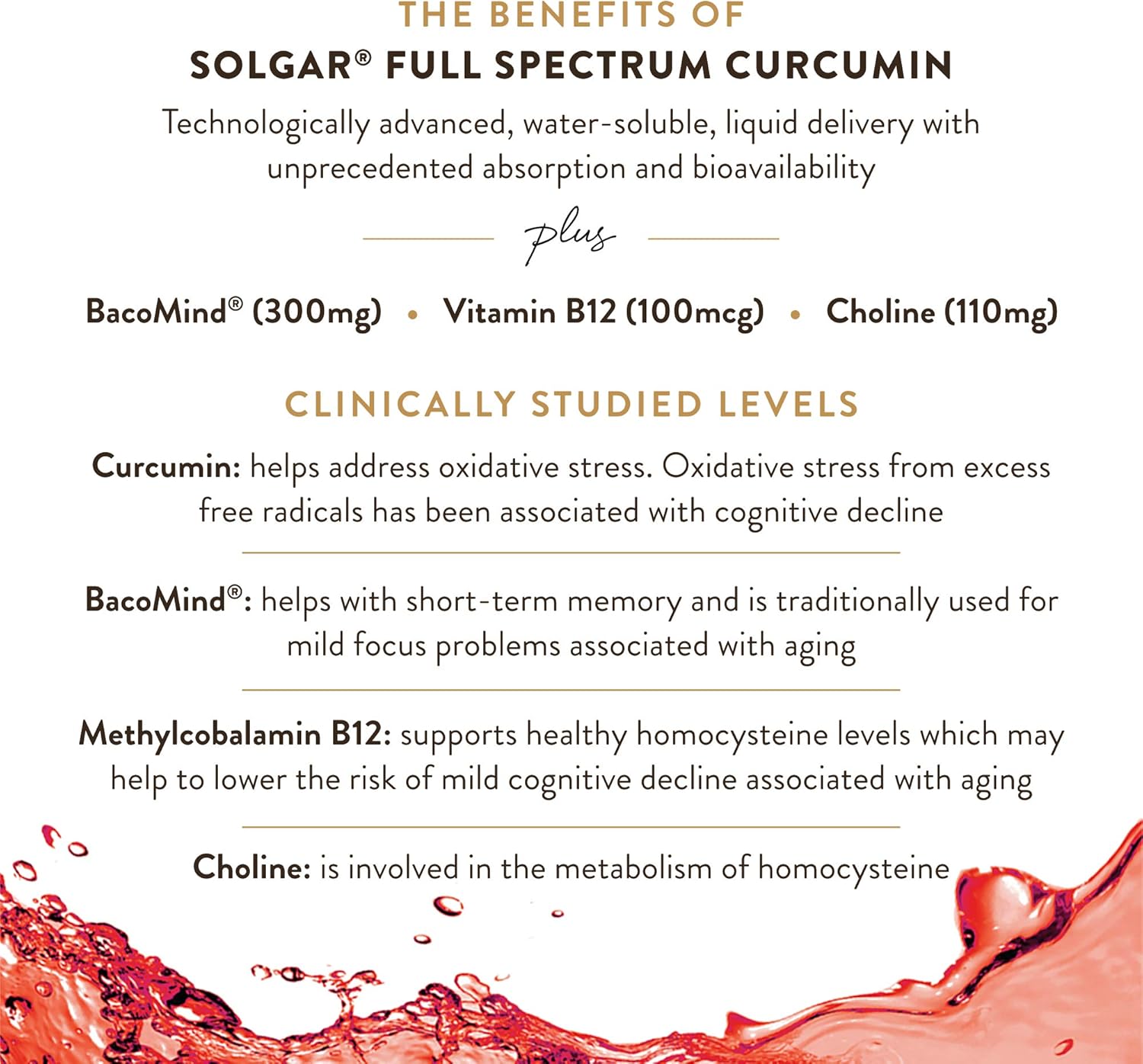 Solgar Full Spectrum Curcumin Brain Works, 90 Licaps - Support Memory Recall, Focus, Cognitive Function - Antioxidant Support - Curcumin, BacoMind, Choline, Vitamin B12 - Non-GMO, Vegan - (Pack of 2)