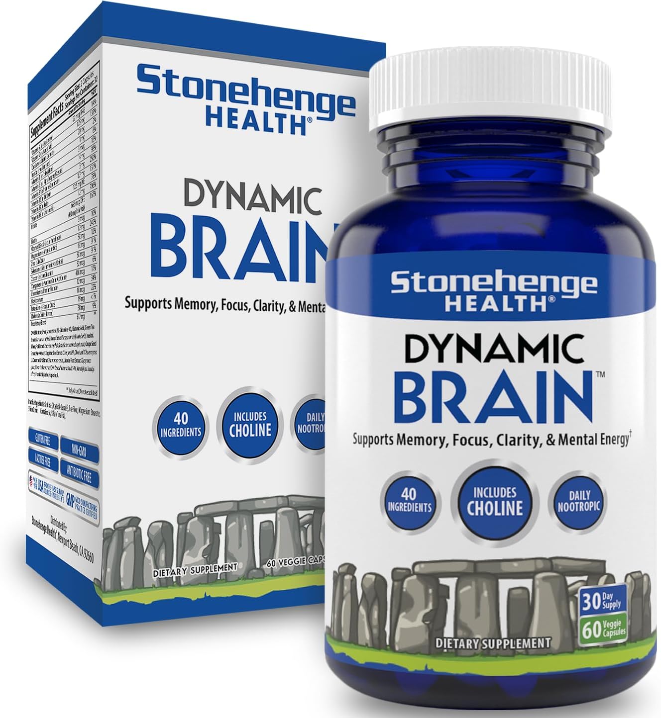 Stonehenge Health Dynamic Biotics Probiotic, Dynamic Brain, Dynamic Turmeric: Energy, Joints, Digestion, Cognitive Support, Memory, Focus, and Clarity