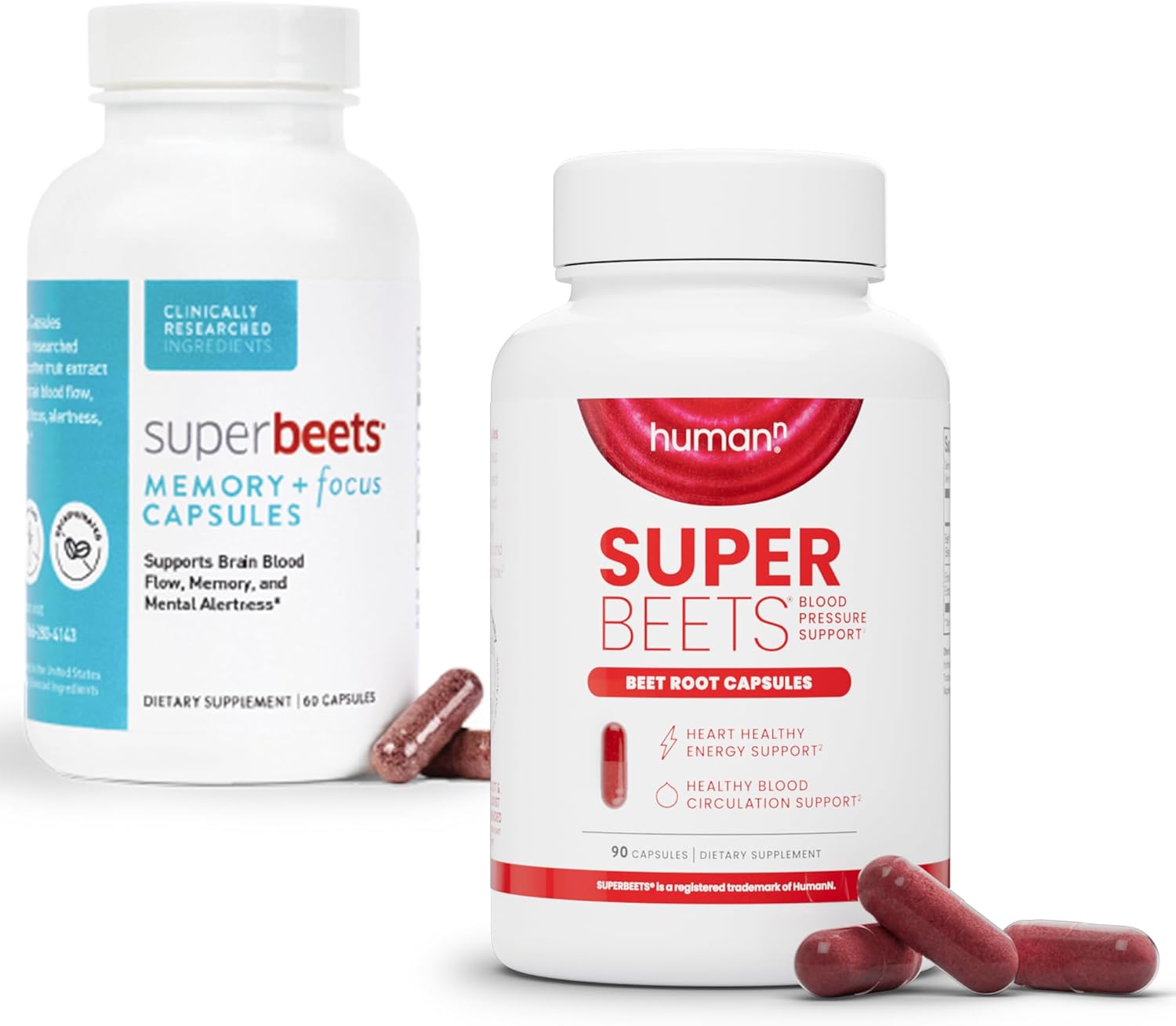 humanN SuperBeets Memory + Focus Capsules  SuperBeets Beet Root Capsules