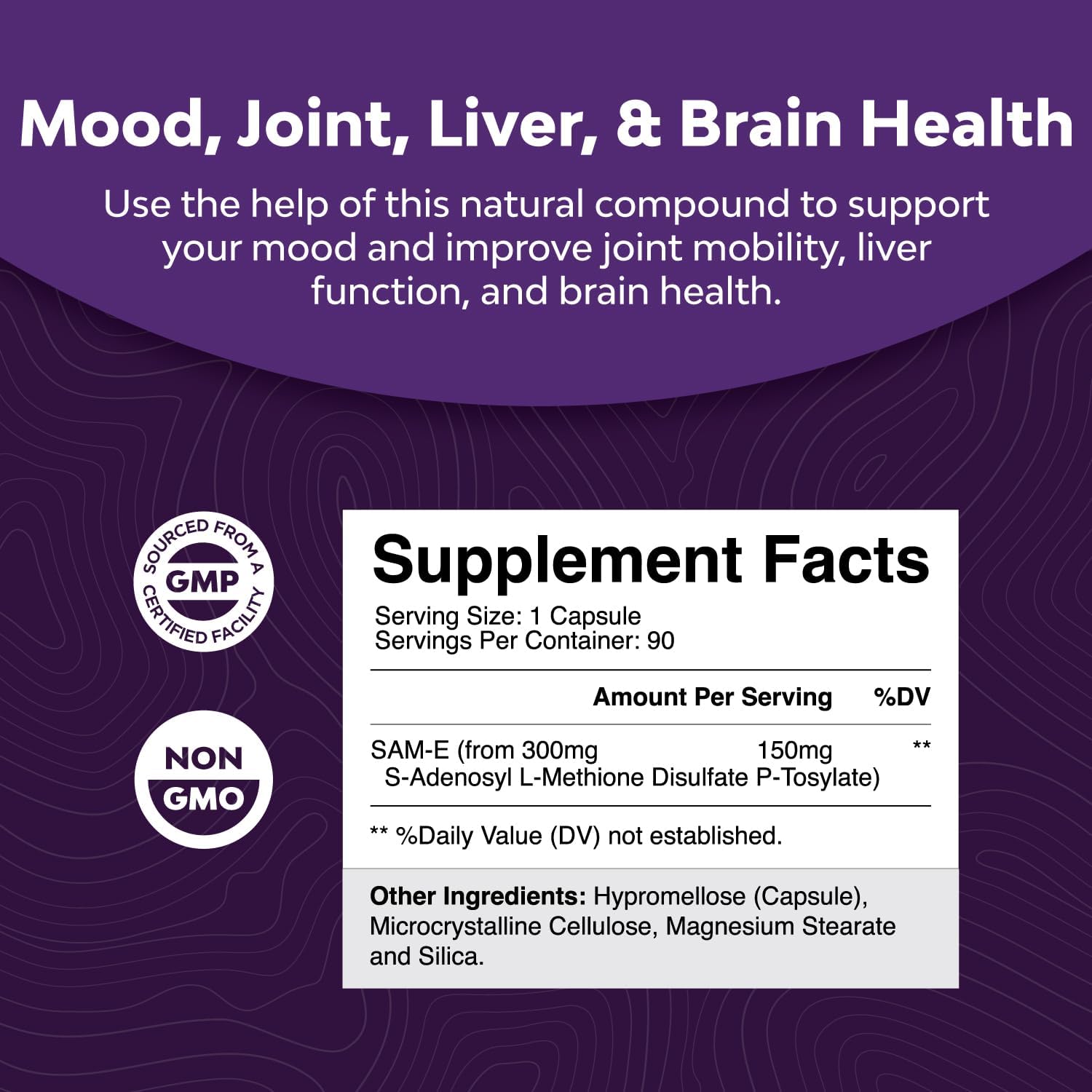 Bundle of Pure SAM-E Nootropic Brain Supplement and Potent L Tyrosine 500mg Capsules - Immune Support and Mood Support Supplement - L-Tyrosine 500mg Brain Supplement for Memory and Focus Support