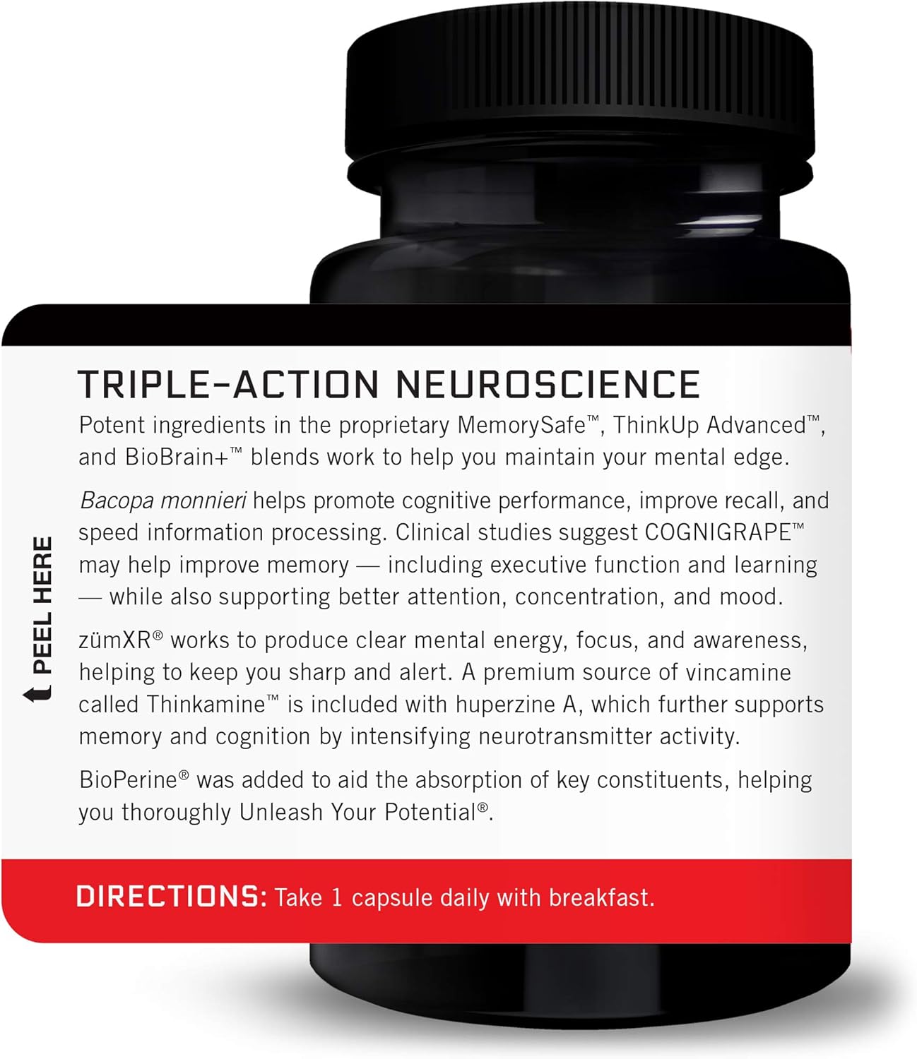 Forebrain Nootropic Brain Supplement to Improve Memory, Boost Focus, Increase Mental Energy, and Support Brain Health with Caffeine, Bacopa, and Huperzine A, Force Factor, 30 Capsules (Pack of 2)