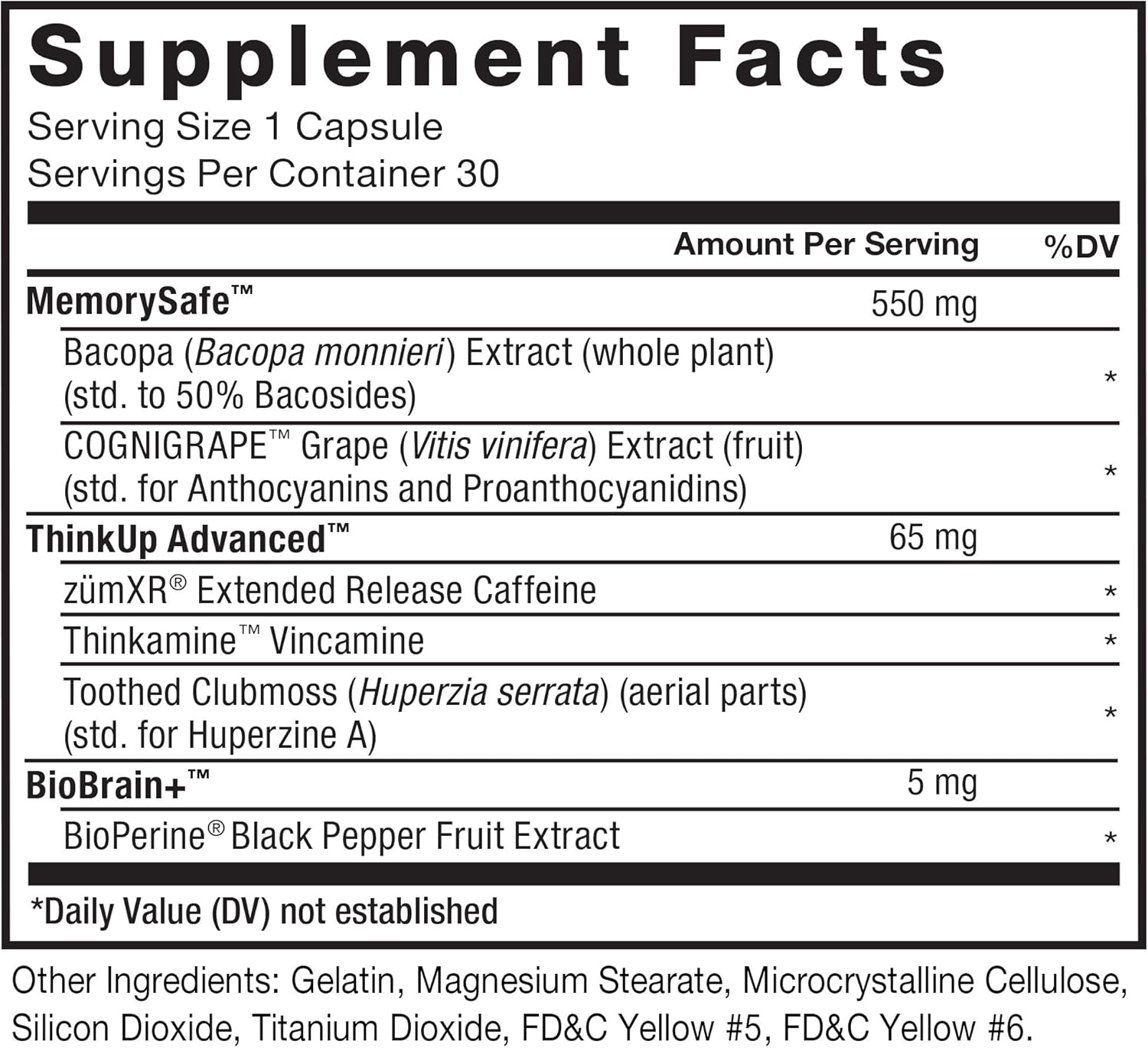 Forebrain Nootropic Brain Supplement to Improve Memory, Boost Focus, Increase Mental Energy, and Support Brain Health with Caffeine, Bacopa, and Huperzine A, Force Factor, 30 Capsules (Pack of 2)