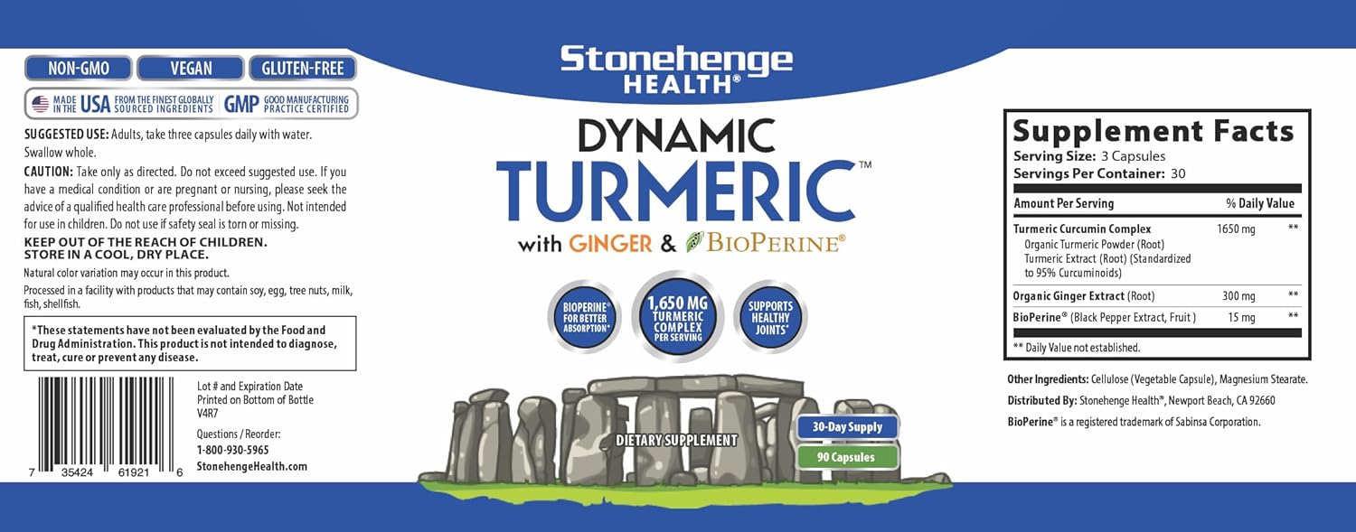 Stonehenge Health Dynamic Turmeric, Dynamic Biotics Probiotic: Joints and Digestion Support Bundle