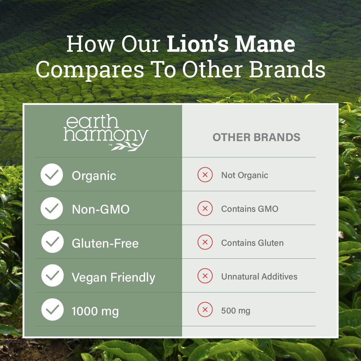 Earth Harmony Methylene Blue Pharmaceutical Grade  Lions Mane - 2 Fl Oz  120 Capsules