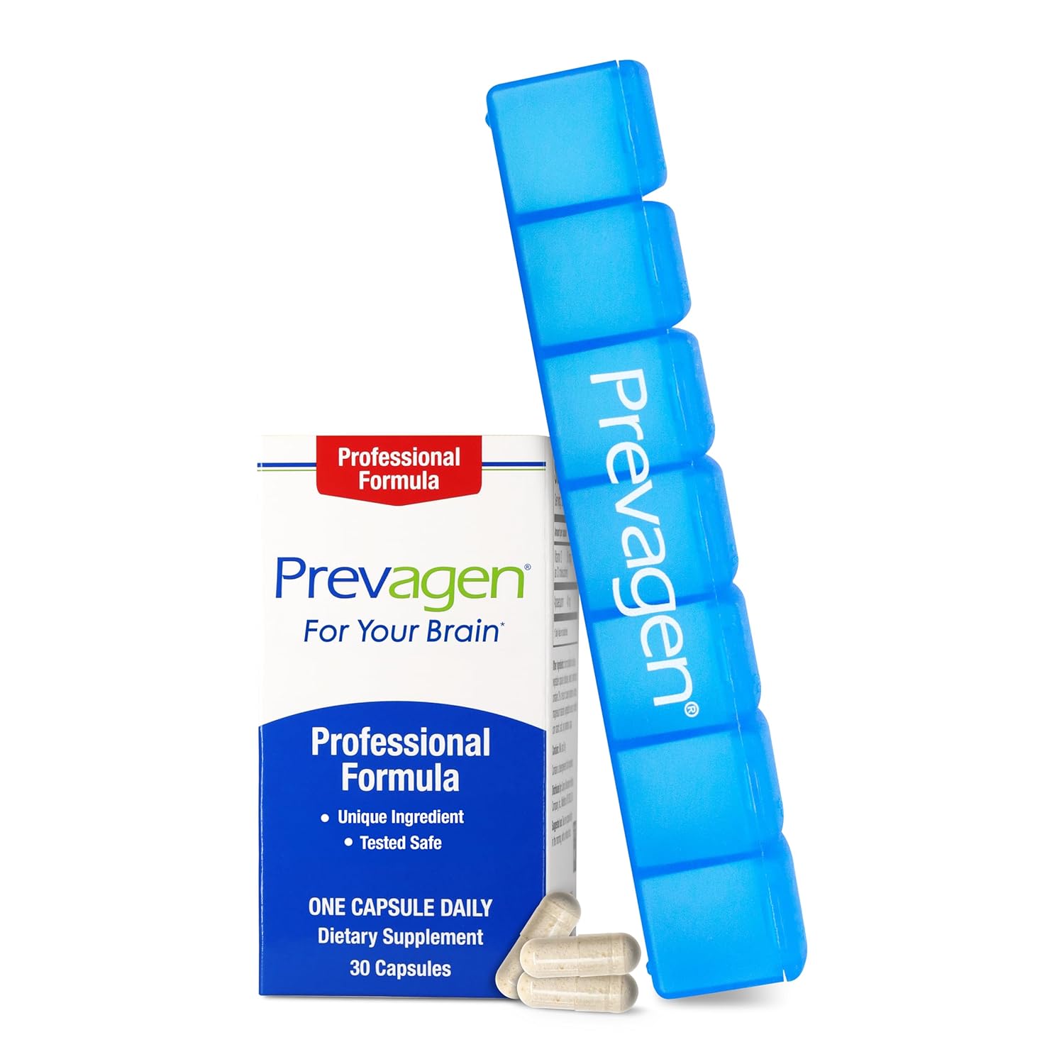 Prevagen Professional Formula 40mg, 30 Capsules with Apoaequorin  Vitamin D and 7-Day Pill Minder