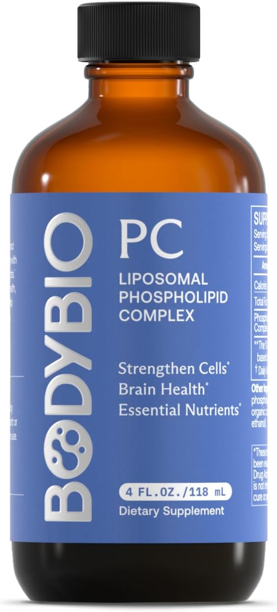 BodyBio PC - Phosphatidylcholine for Brain Health, Mental Clarity, Cognitive Function, Cellular Repair  Healthy Aging, Phospholipid Complex Supplement for Gentle Daily Detox