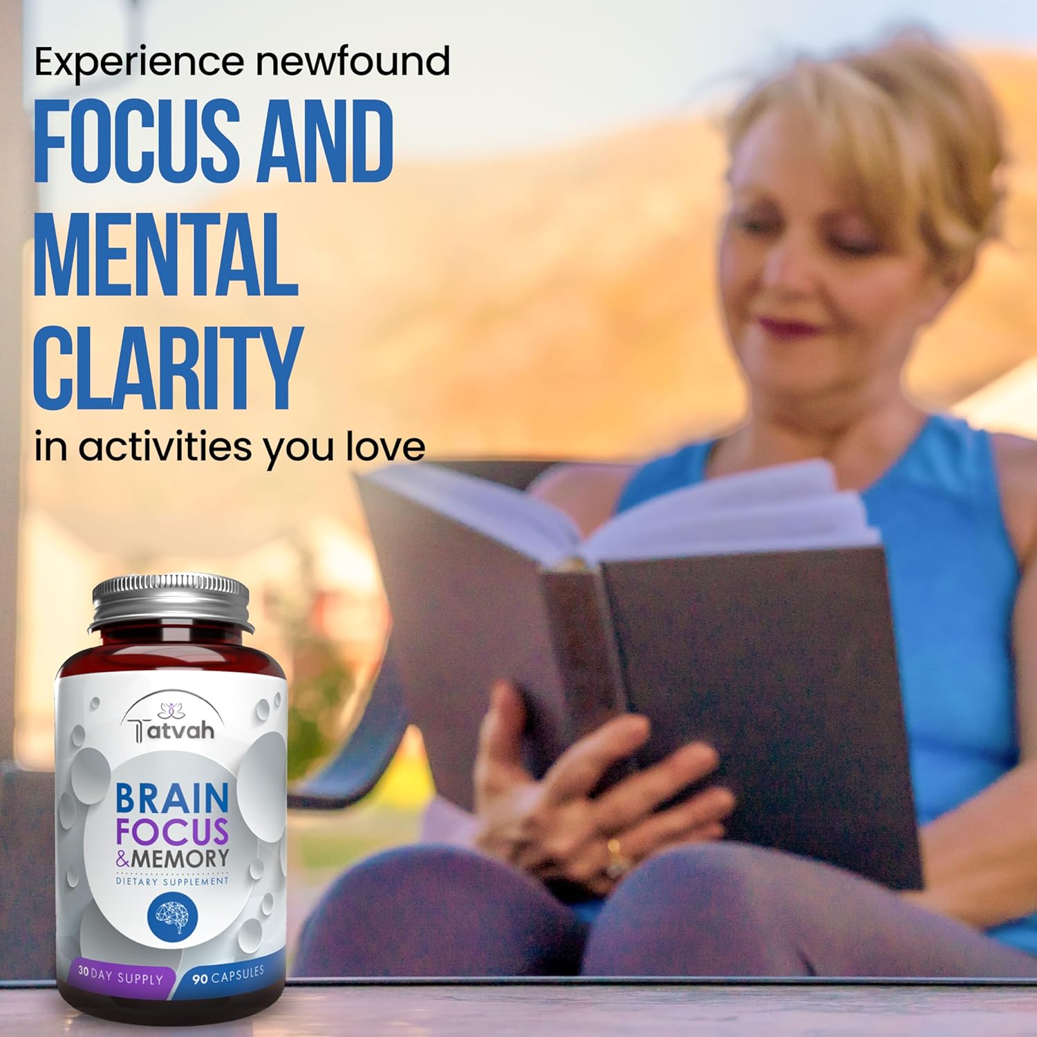 Memory Vitamins Brain for Women - Memory Supplement for Brain, Brain Supplements for Memory and Focus, Brain Fog Supplements for Women, Nootropics Brain Support Supplement, 90 Capsules