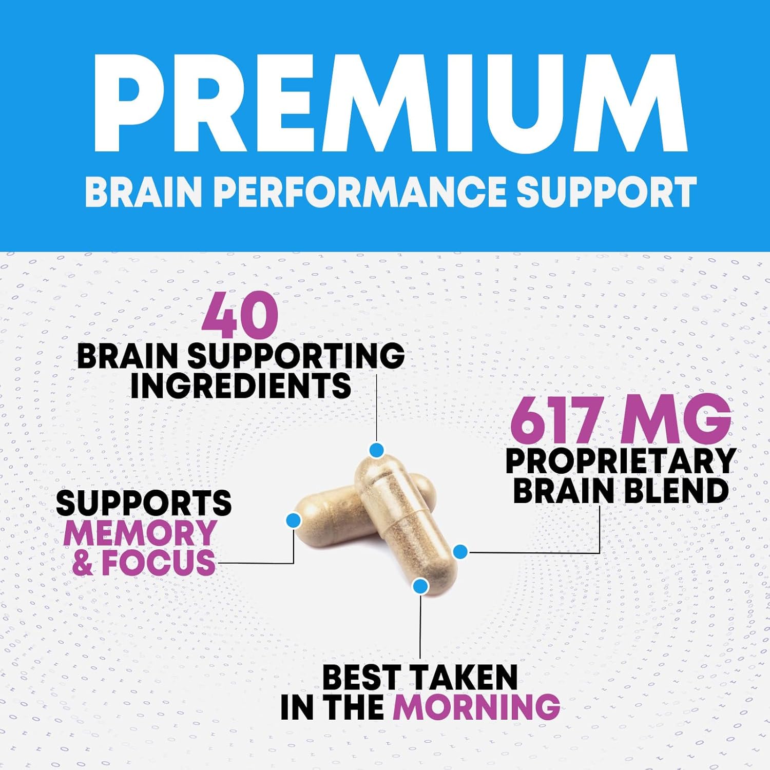 Brain Memory Supplement Pills - 3X Strength Nootropics for Concentration, Clarity  Focus Support - Brain Health Cognitive Vitamins with Bacopa, Phosphatidylserine  DMAE, Brain Booster - 180 Capsules