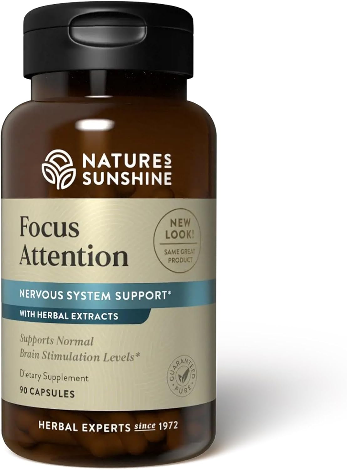 Natures Sunshine Focus Attention, 90 Capsules, Provides Nutrients That Help Maintain Normal Brain-Stimulation Levels While Supporting Blood Circulation and Neurotransmitter Levels in The Brain