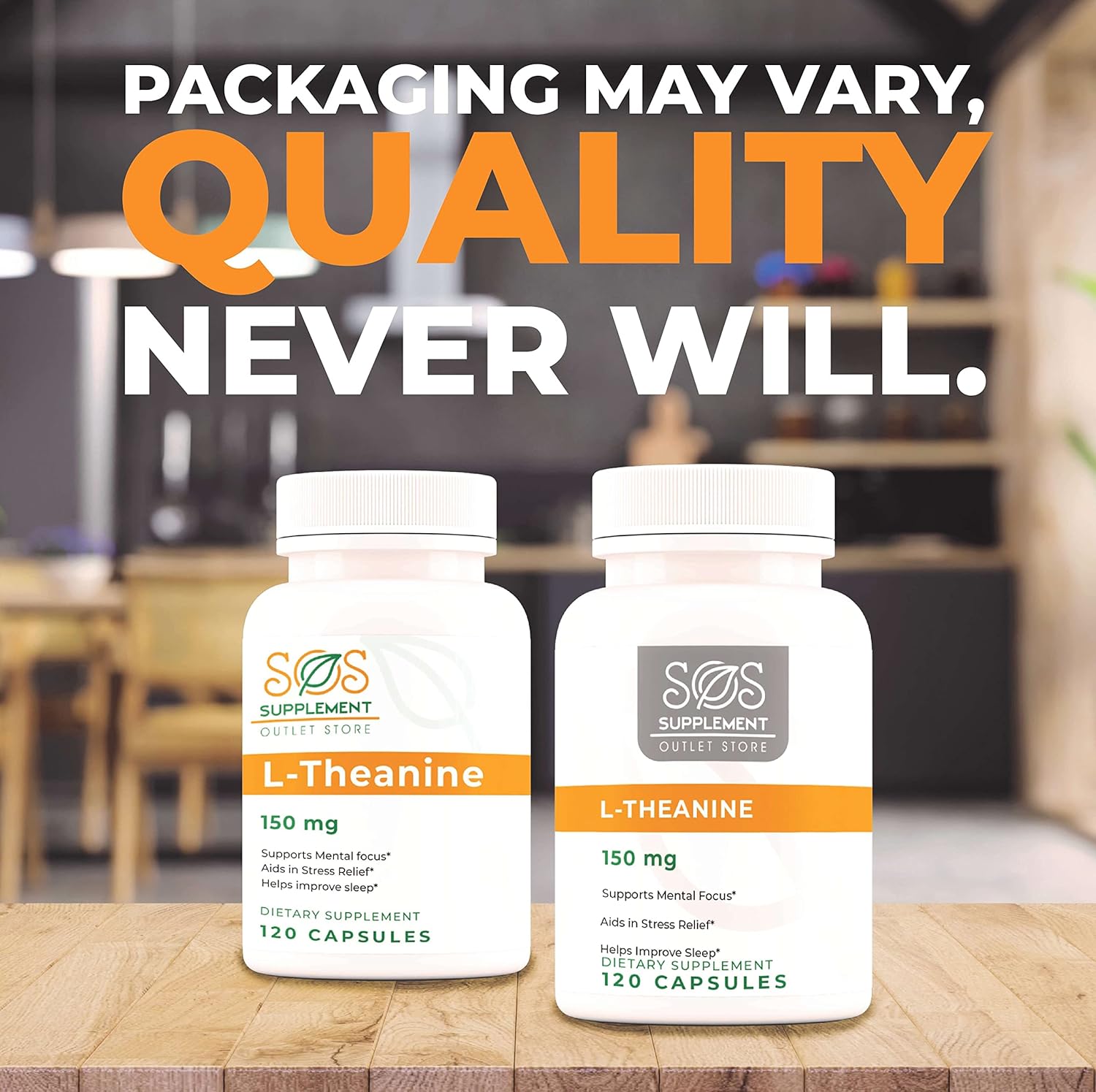 SOS L-Theanine, Brain Support Focus Supplement, 100mg, 120 Count SOS L-Theanine, Brain Support Focus Supplement, 100mg, 120 Count