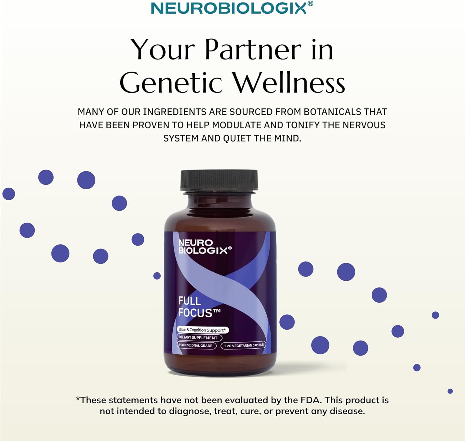 Neurobiologix Full Focus for Men  Women, Brain  Mood Support Supplement, Promotes Focus, Memory  Cognitive Function, with Green Coffee Bean, Bacopa, Magnesium  SAM-E, Gluten Free, Capsules