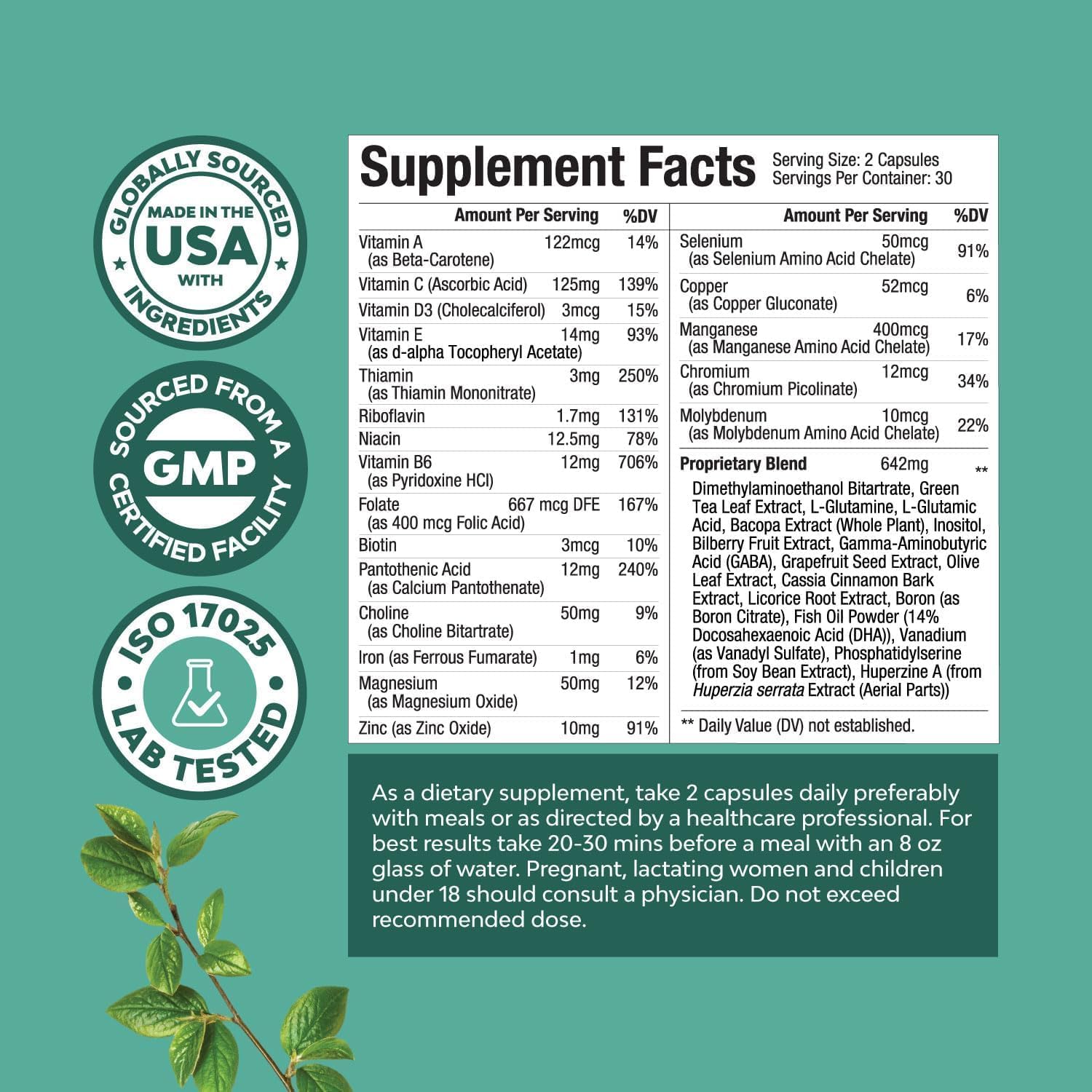 Bundle of Advanced Brain Supplement for Memory & Focus – Vitamins for Adults of All Ages and Sam-E 200mg Mood Support Supplement – S-Adenosyl Methionine for Natural Relaxing Mood Boost Brain Support