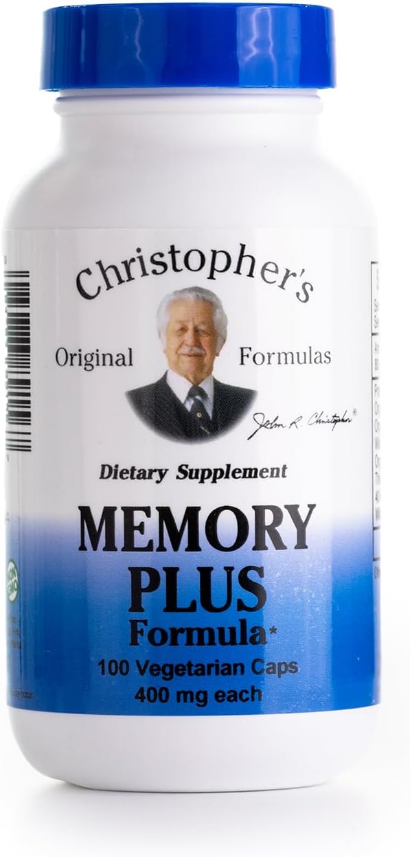 Christophers Original Formulas Memory Plus Herbal Blend - Brain Supplements for Memory  Focus - Supports Cognitive Function, Energy,  Alertness