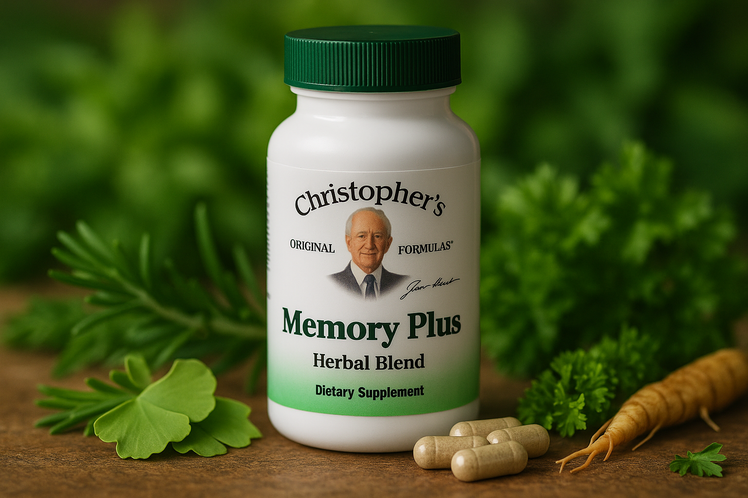Christophers Original Formulas Memory Plus Herbal Blend - Brain Supplements for Memory  Focus - Supports Cognitive Function, Energy,  Alertness