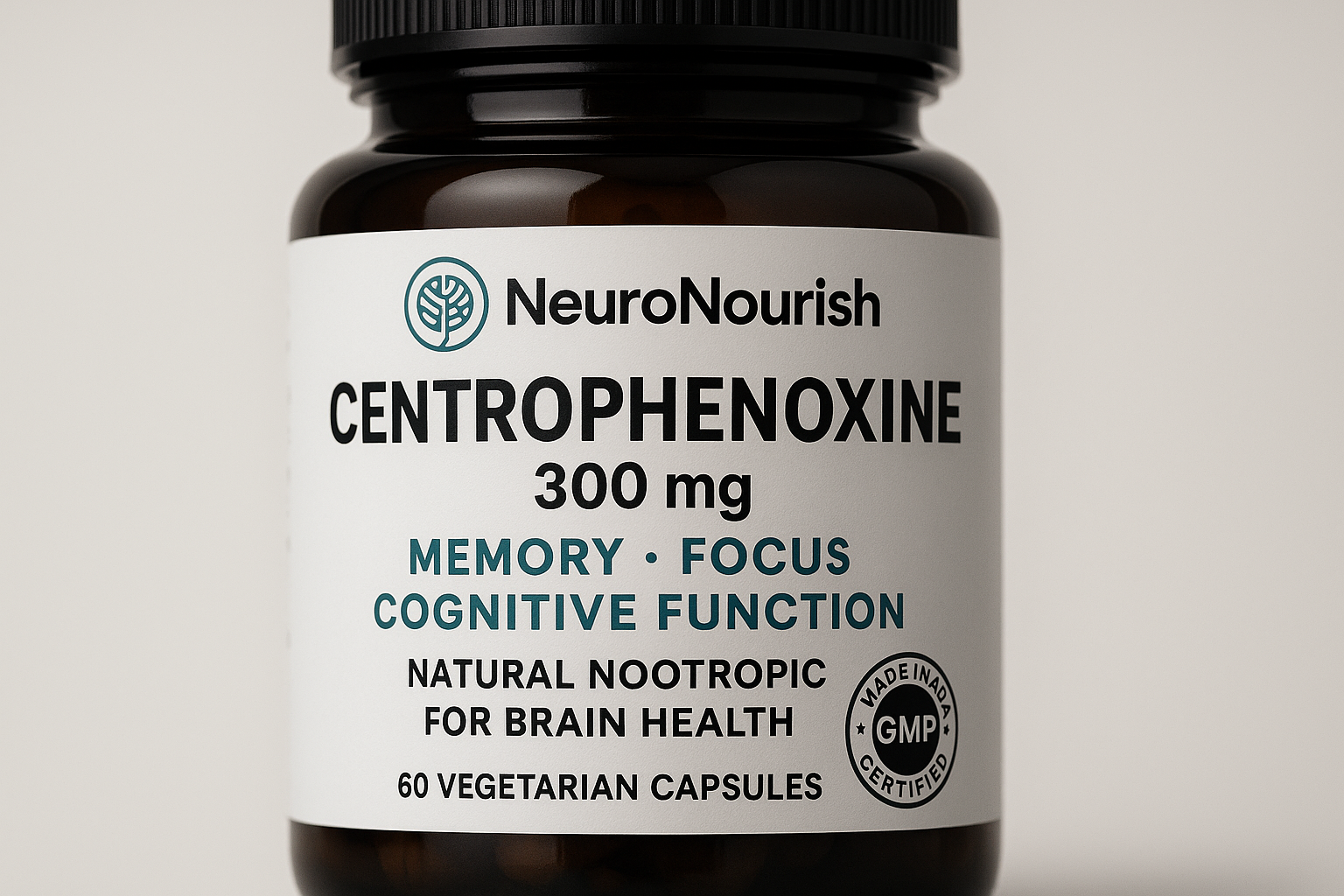 NeuroNourish (Centrophenoxine) 300mg - Vegetarian Capsules, 4-Month Supply, Natural Nootropic for Strengthening Memory, Focus,  Cognitive Function, GMP Certified, Made in USA