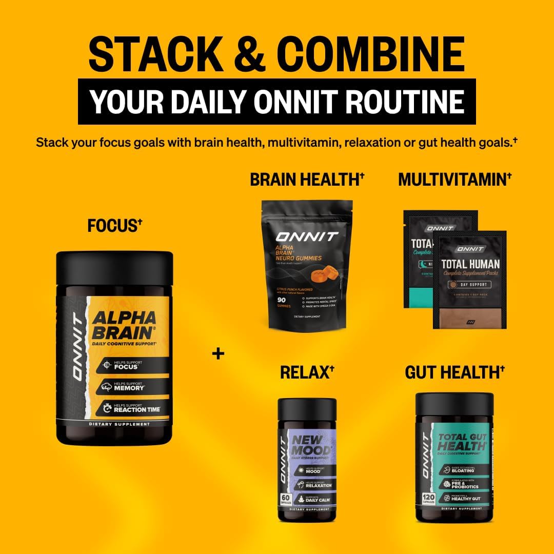 ONNIT Alpha Brain Nootropic Capsules for Men Women, IGEN Non-GMO Tested Memory, Focus Mental Clarity, with L-Theanine and Vitamin B6, Count Each, Pack of (360 Capsules) ONNIT Alpha Brain Nootropic Capsules for Men Women, IGEN Non-GMO Tested Memory, Focus Mental Clarity, with L-Theanine and Vitamin B6, Count Each, Pack of (360 Capsules)