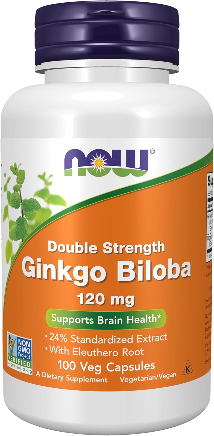 NOW Foods Supplements, Ginkgo Biloba mg, Double Strength, Non-GMO Project Verified, Veg Capsules