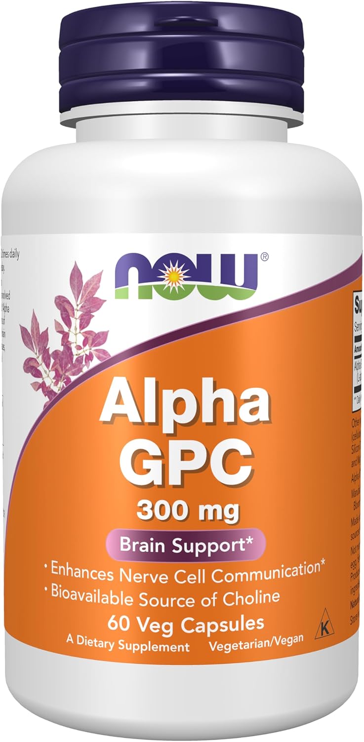 NOW Supplements, Alpha GPC mg with Bioavailable Source of Choline, Veg Capsules