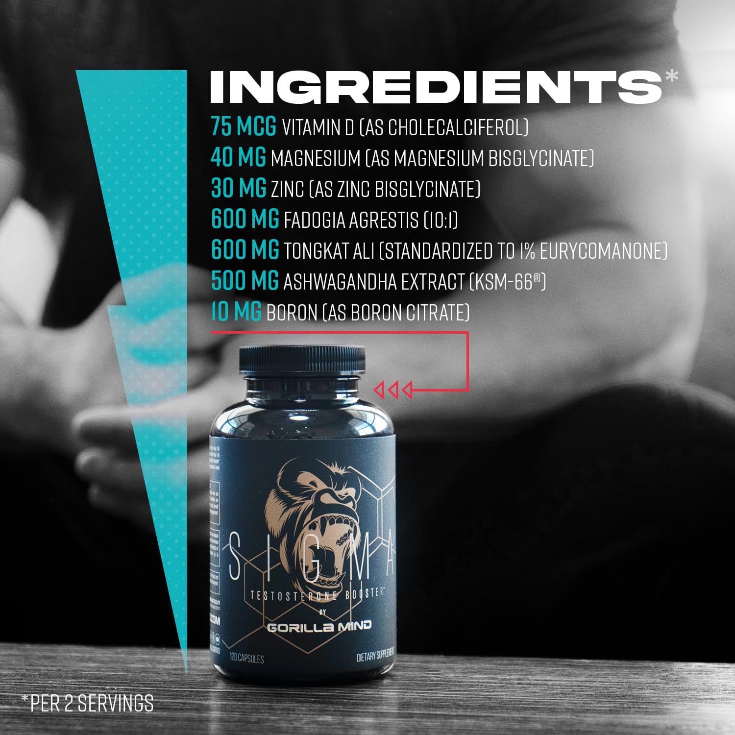 Gorilla Mind Sigma Testosterone Booster (120 Capsules) Gorilla Mind Sigma Testosterone Booster (120 Capsules)